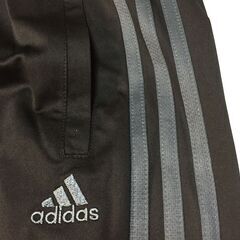 2F-196 新品 ａｄｉｄａｓ　アディダス　3ストライプ　トラックスーツ　　ジャージ　パンツ　テロテロ生地 ブラック Oサイズの画像