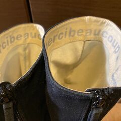 　レディース メルシーボークー 厚底 ロングブーツ 黒 の画像