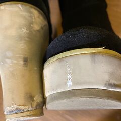 　レディース メルシーボークー 厚底 ロングブーツ 黒 の画像