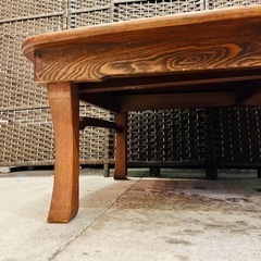 売約済み】 極上 総欅 折りたたみ式 ちゃぶ台 /座卓/文机/卓袱台/ロー