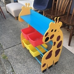 きりんさんのおもちゃ収納棚 おもちゃ箱 収納棚 きりん  幼稚園...