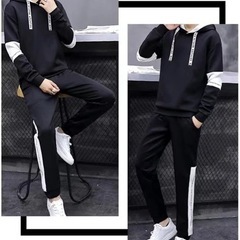 サイズ：M ジャージ メンズ 上下セット パーカー スエット ウェア セットアップ メンズの画像