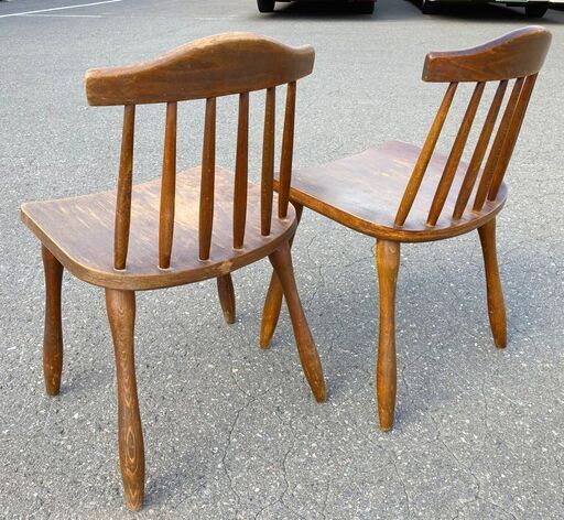 札幌市内◇WINDSOR Chair ペア◇ゆったりめ ウィンザーチェア 木製椅子