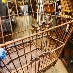 《売約済》【武蔵小山店】Ａ　鳥籠　鳥かご　丸籠　竹籠　竹　景徳鎮　大型鳥籠　検　中国　古美術　古道具　大型　アンティーク　ビンテージ　当時物　小鳥　美術　中国美術　置物　オブジェ　の画像