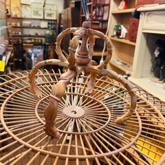《売約済》【武蔵小山店】Ｂ　鳥籠　鳥かご　丸籠　竹籠　竹　景徳鎮　大型鳥籠　検　中国　古美術　古道具　大型　アンティーク　ビンテージ　当時物　小鳥　美術　中国美術　置物　オブジェ　の画像