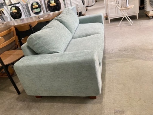 【2.5人掛けソファ】大塚家具　グリーン　クリーニング済　配達可能　管理番号51108