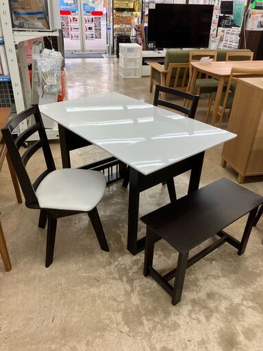 NITORI ニトリ 拡張式ダイニング4点セット ダイニングテーブル チェア 2～3人用 No.1847 ※現金、クレジット、スマホ決済対応※