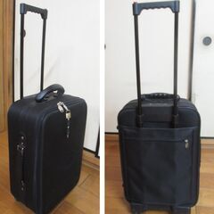 鍵付　De Fanal collection　スーツケース 　キャリーバック　H55cmW36cmD20cm　キャスター　伸縮ハンドル　ブラック　黒色　コンパクト　1泊から2泊の画像
