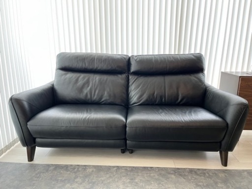 両側電動3人掛けソファ アネーロ NB ブラック