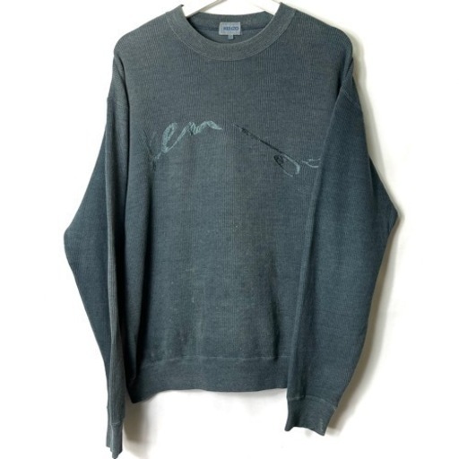 KENZO ケンゾー プルオーバー トレーナー コーデュロイ ネイビー 紺 刺繍 M 日本製 90's 90年代 ヴィンテージ ビンテージ 希少 正規品 古着 カジュアル ウェア