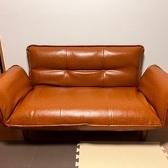 合皮レザーソファーベッド　の画像