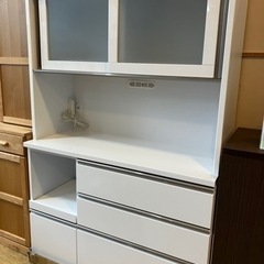 ⭐️展示品上がり⭐️大川家具 2面レンジボード ハイグロス オートクローザー引出