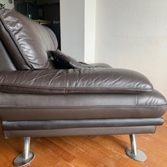 ニトリ 3人用左肘カウチソファ 中古/日焼けの画像