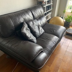 ニトリ 3人用左肘カウチソファ 中古/日焼けの画像