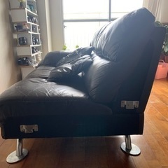 ニトリ 3人用左肘カウチソファ 中古/日焼けの画像