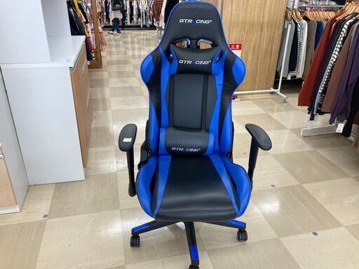 ゲーミングチェア　GTRACING　ﾌﾞﾙｰ×ﾌﾞﾗｯｸ