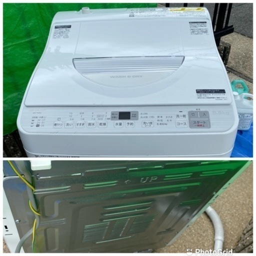 お薦め品‼️分解洗浄済み‼️シャープ洗濯乾燥機5.5/3.5kg 2019年