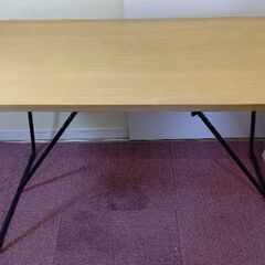 天然木折りたたみテーブル 120 の画像