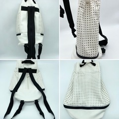 夲日の目玉❣️10円‼️中古■バケツ型メッシュリュック■バケツ型■白■メッシュの画像