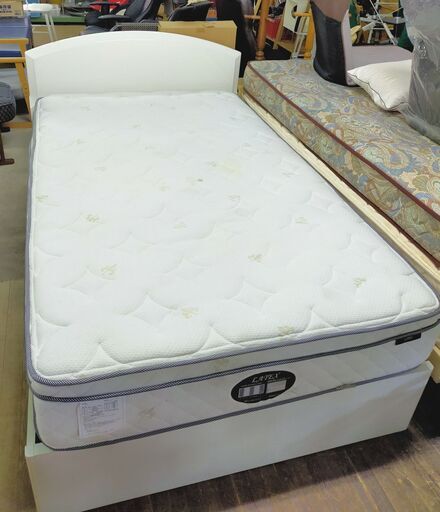 特価品 ニトリ セミダブルベッド SD マットレス付き 引き出し付き 寝具 ホワイト 白 幅120cm