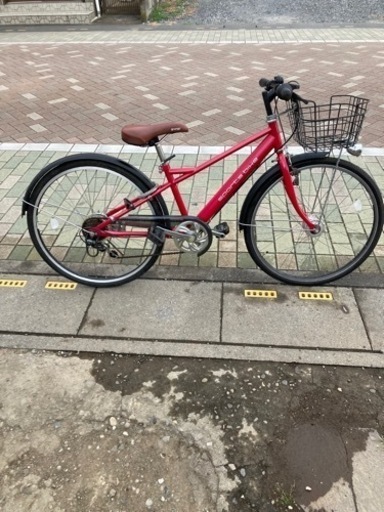 クロスバイク２４インチ　キャンディ　レッド