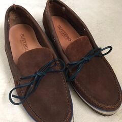 中古　BUTTERO　レザー　デッキシューズ　茶　42　27.5　定価32000の画像