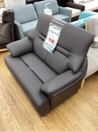 KH-45【新入荷　アウトレット】ハイバック2シーターソファ　ブラウン