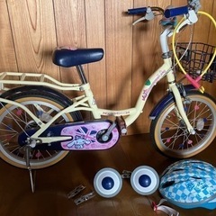 室内保管 美品 16インチ 子供 自転車 シナモロール ヘルメッ...