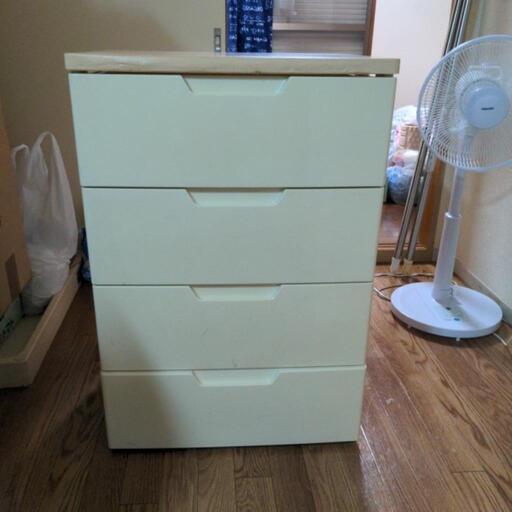天板付プラスチック4段収納
