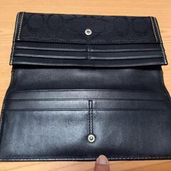 COACH/コーチ/長財布/がま口/ブラック/usedの画像
