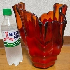 【美品】花瓶　フラワーベース　ガラス　デザイン　インテリア　オブジェ