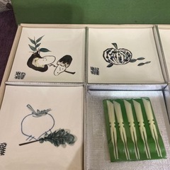 未使用☆和風☆フルーツ皿5枚＆楊枝セットの画像