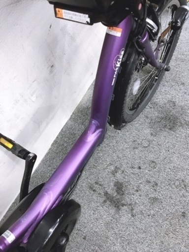 格安　人気な3人乗り子供乗せ電動自転車　ヤマハパスキッス　パープル20インチ