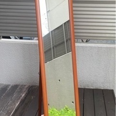 姿見 全身鏡 スタンドミラー 幅35cm 縦150cm 木目フレーム