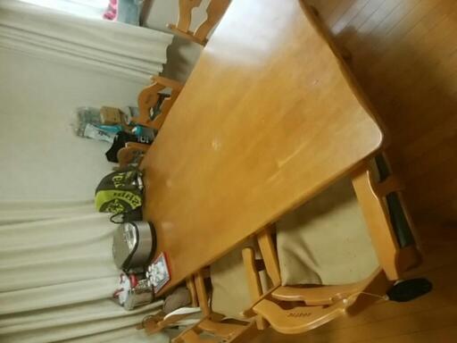 ダイニング用 6人掛け テーブルと椅子6脚 セット