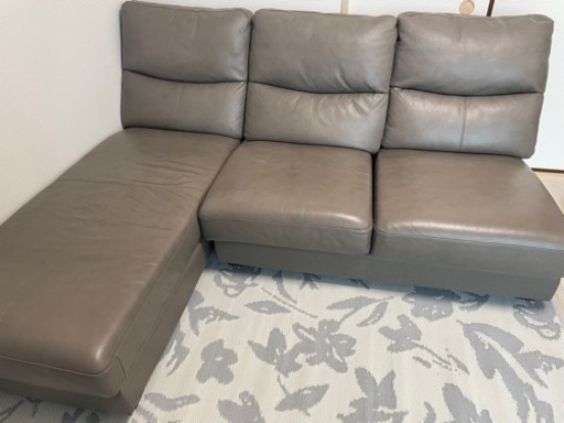 カウチソファ　コーナーソファ　グレージュ