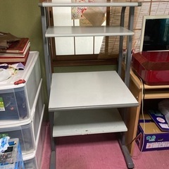パソコンデスク プリンター収納棚付き無料