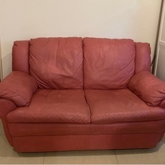 ピンク 2人掛けソファ
