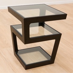 【受け取り決定】[幅43cm] サイドテーブル(ボス) ナイトテーブル コーヒーテーブル ミニテーブル 強化ガラス ニトリ の画像