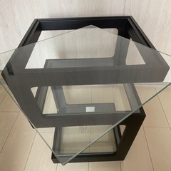 【受け取り決定】[幅43cm] サイドテーブル(ボス) ナイトテーブル コーヒーテーブル ミニテーブル 強化ガラス ニトリ の画像
