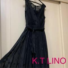K.T LINO★カシュクール麻混ワンピース上着付★黒11号日本製