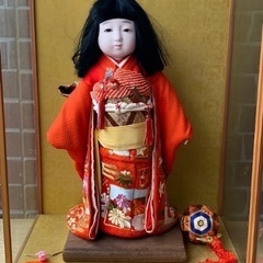 ◎お値下げしました‼️ 古い 市松人形 女の子 ガラスケース付 ...