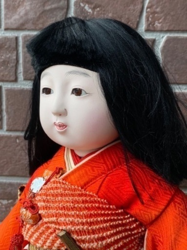 ◎お値下げしました‼️ 古い 市松人形 女の子 ガラスケース付  日本人形古作着物正絹和服旧家蔵出しうぶだし縁起物民芸品伝統工芸古玩具