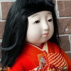 ◎お値下げしました‼️ 古い 市松人形 女の子 ガラスケース付  日本人形古作着物正絹和服旧家蔵出しうぶだし縁起物民芸品伝統工芸古玩具コレクター所蔵品 の画像