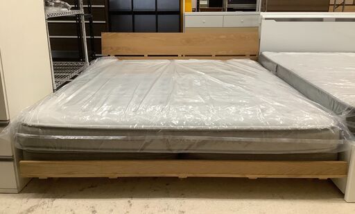 NITORI/ニトリ ベッド クイーンサイズ マットレス付き D FRAME FREY-LBR ライトブラウン【ユーズドユーズ名古屋天白店】 J2008