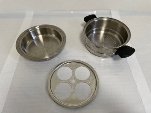 IH対応　アムウェイ　クィーン　専用　4Lスティーマー（蒸し器）＆仕切板、内なべ