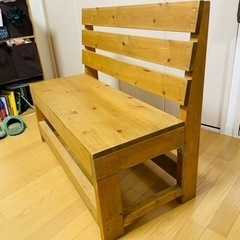 手作り　木製DIYベンチの画像