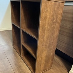【美品】本棚　キャビネット　ウォールナット　60×60×20の画像