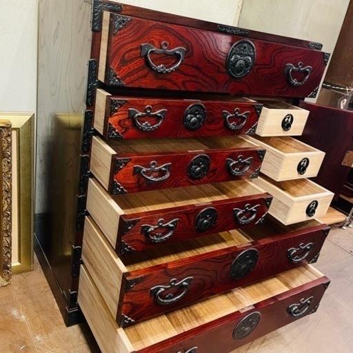 【売約済み】　【40万】美品　岩谷堂箪笥　チェスト　欅材　ケヤキ材　整理箪笥　漆塗　伝統工芸　和家具　収納　衣類　検　岩谷堂　箪笥　南