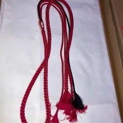 帯締め　赤黒パールの画像